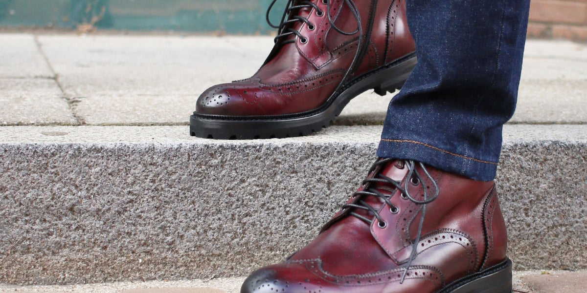 mens burgundy dress boots Burgundy Suede Leather Boots for Men's Dress Boots