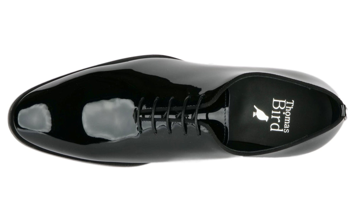 Black Patent Leather Wholecut Oxford | Thomas Bird | tblon.com Black Patent Leather Wholecut Oxford | Thomas Bird | tblon.com