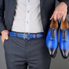 Leather Belt Custom Patina Blue