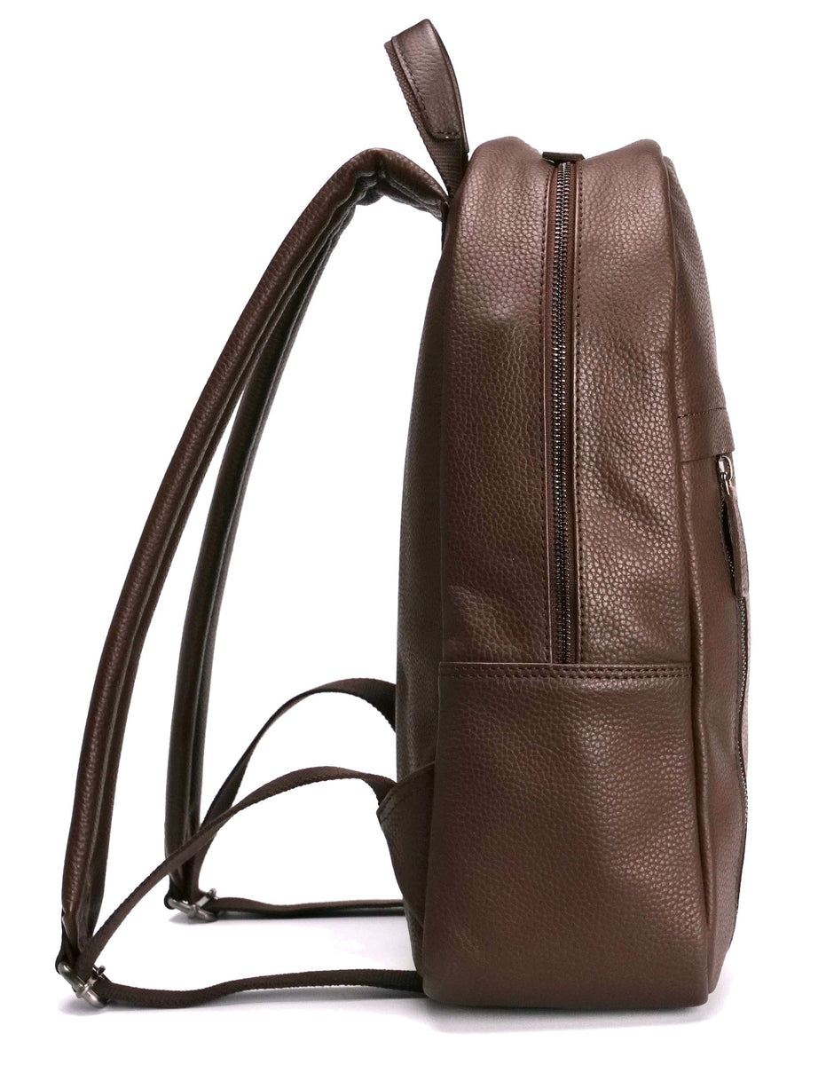 cole haan saunders leather zip top backpack Leather Backpack Brown