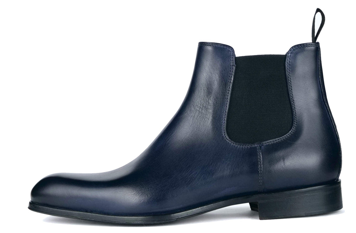 Blue leather chelsea on sale boots