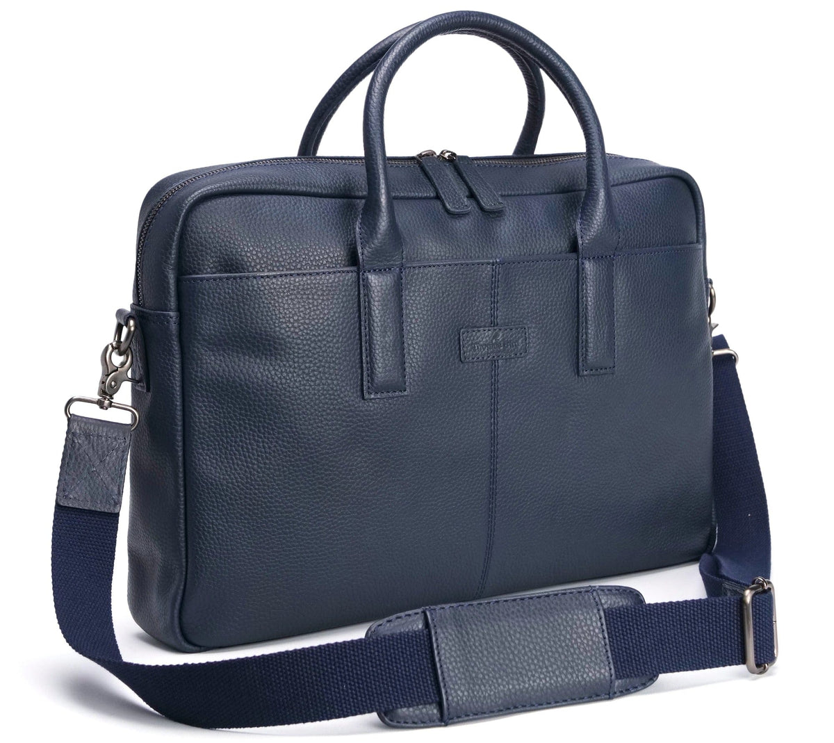 Navy blue leather discount satchel