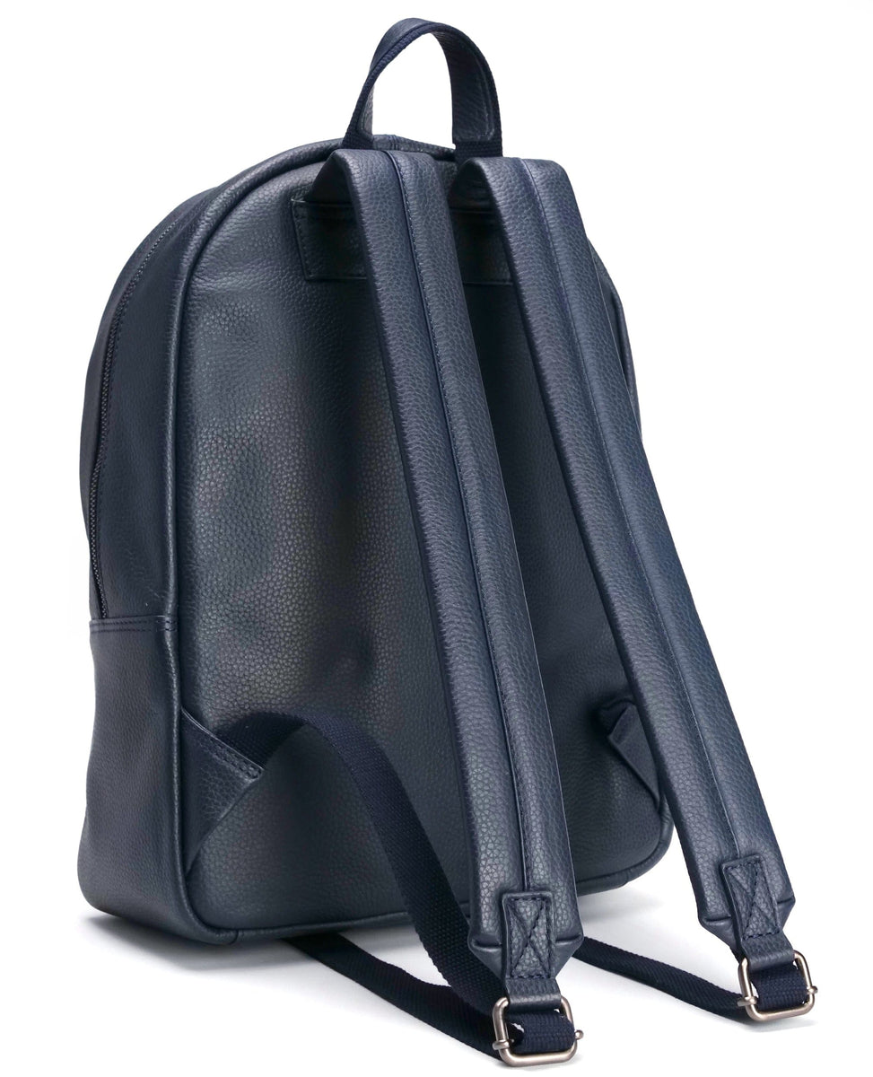 blue seve brand leather backpack Leather Backpack Navy Blue