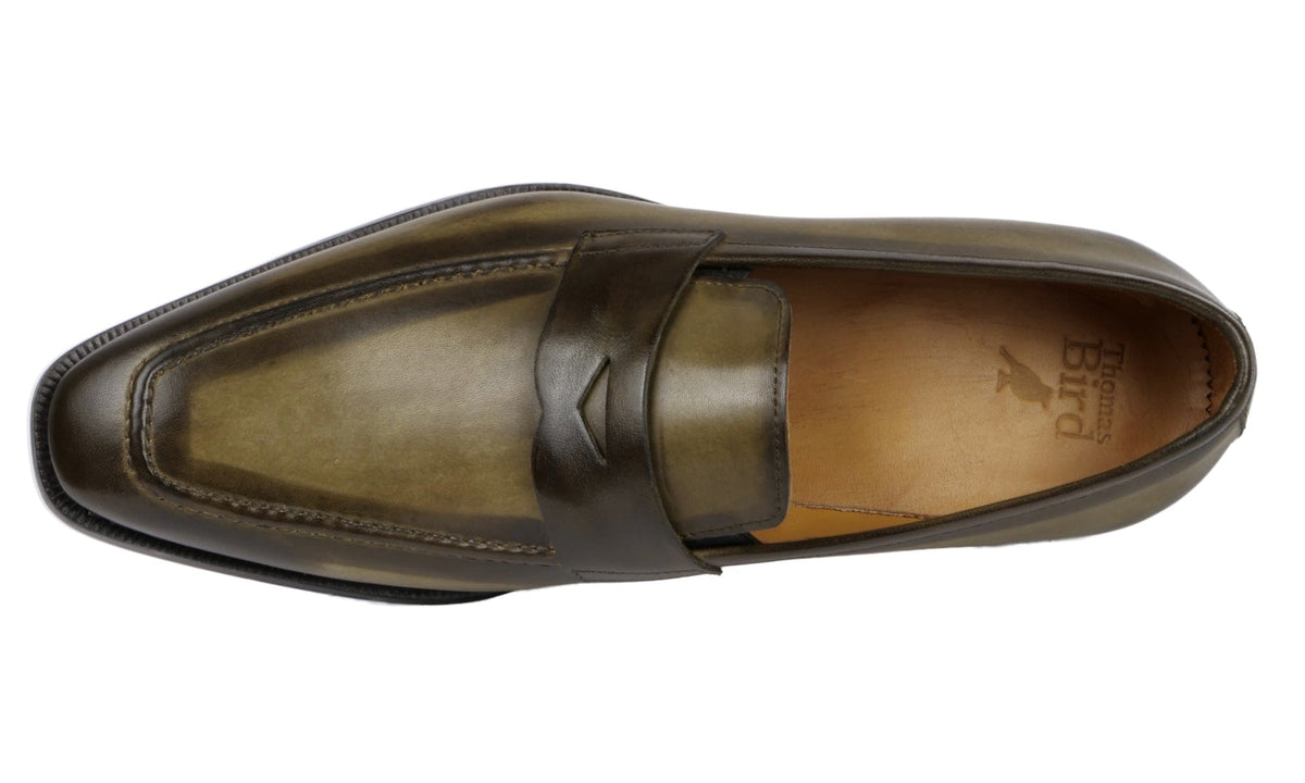 Penny Loafer Olive Green | Thomas Bird | tblon.com