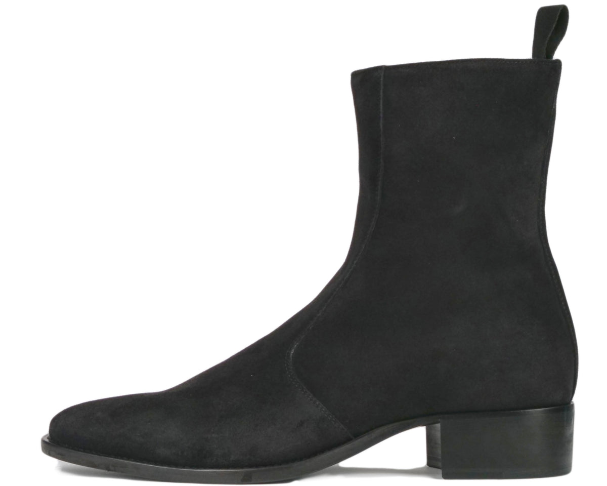 Zip Boot Black Suede | Thomas Bird | tblon.com