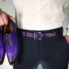 Leather Belt Custom Patina Purple