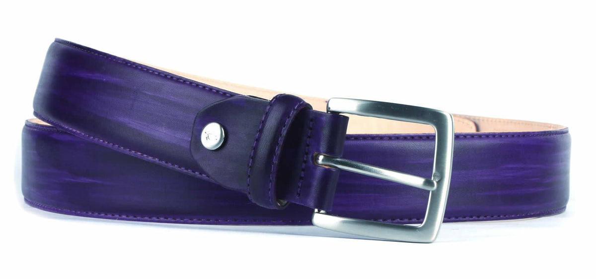 Leather Belt Custom Patina Purple | Thomas Bird | tblon.com display picture 1