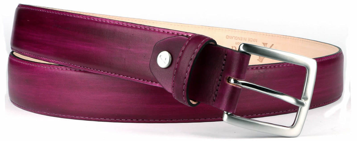Deep plum Leatherock belt S Ora Leather Belt - Plum/Silver – The Frankie Shop main image 2
