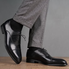 Eton Cap Toe Oxford Black Vibram Sole