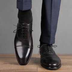 Eton Cap Toe Oxford Black Vibram Sole