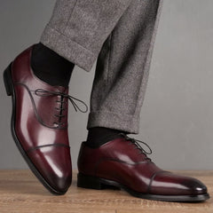 Eton Cap Toe Oxford Oxblood Vibram Sole