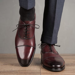 Eton Cap Toe Oxford Oxblood Vibram Sole
