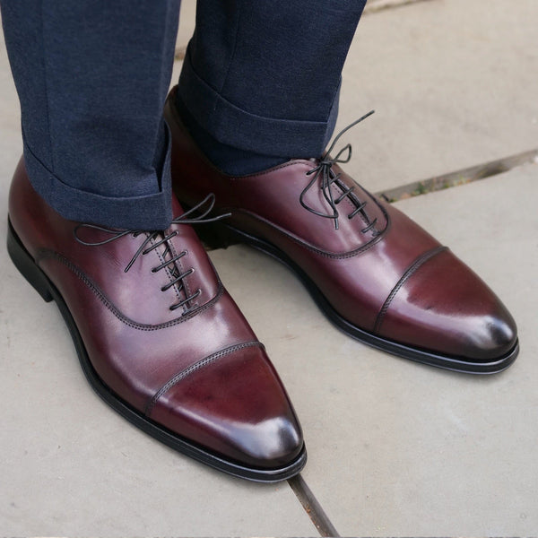 Eton Cap Toe Oxford Oxblood Vibram Sole
