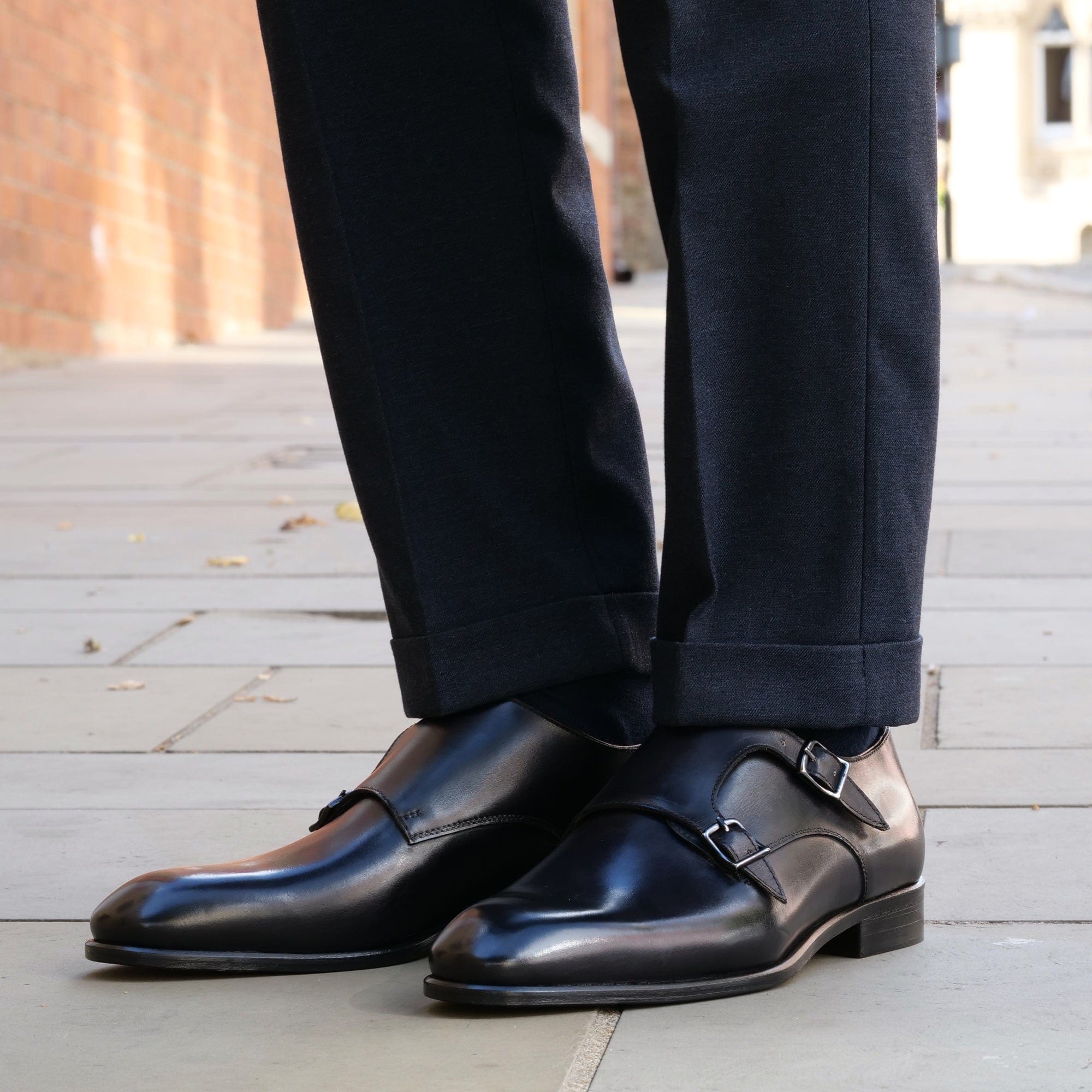 Stylish Black Leather Oxfords with Dual Buckle Wore 4 Times Amazon.com | Men main image 2