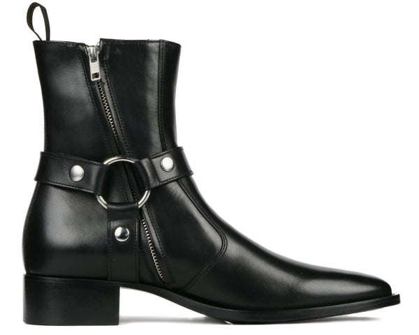 Vincent Harness Zip Boot Black