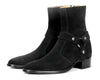 Vincent Harness Zip Boot Black Suede