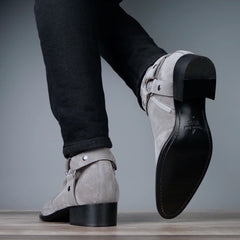 Vincent Harness Zip Boot Grey Suede
