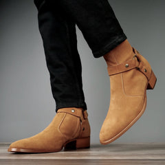 Vincent Harness Zip Boot Tan Suede