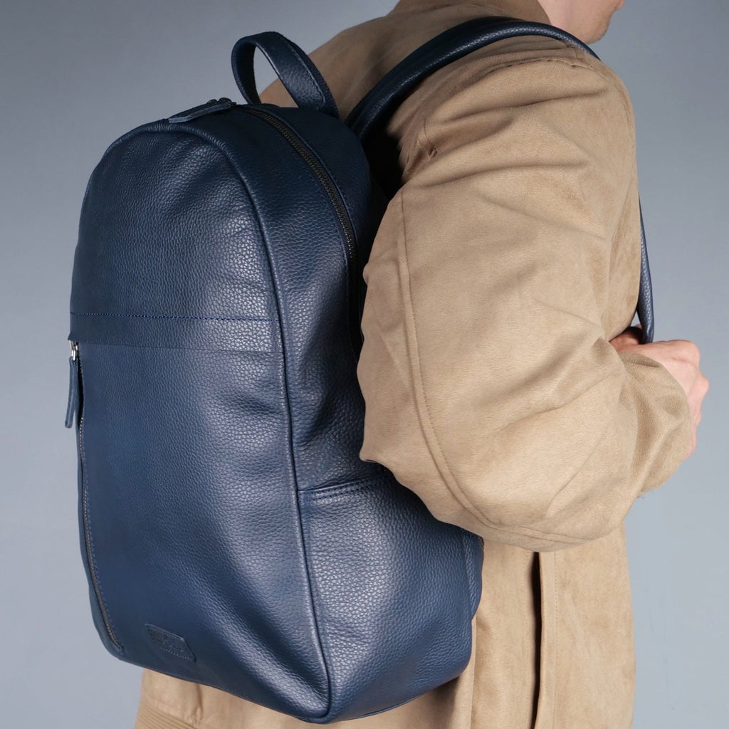 blue bird leather backpack Leather Backpack Navy Blue