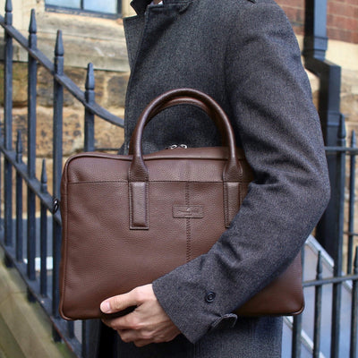 Leather Briefcase Brown