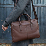 Leather Briefcase Brown