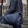 Leather Holdall/Weekend Bag Navy Blue