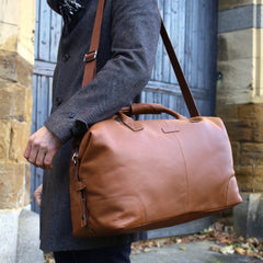 Leather Weekend Bag Tan