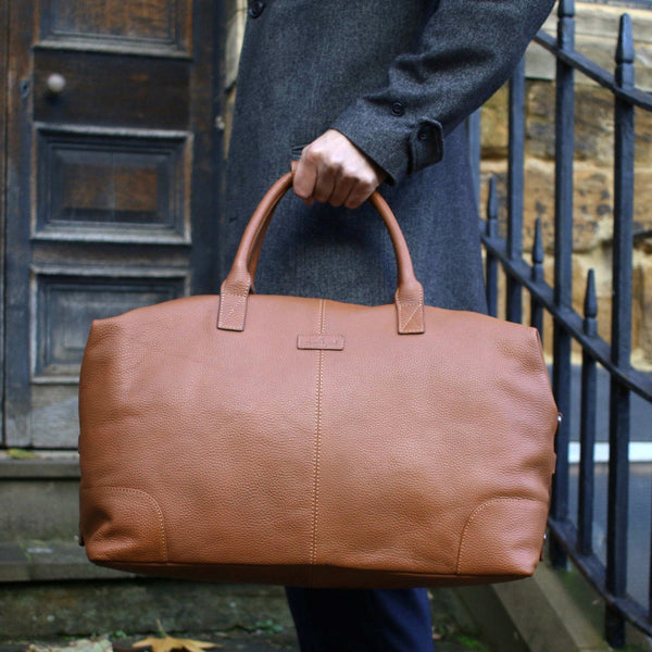 Leather Holdall/Weekend Bag Tan
