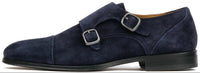 Bourne Monk Strap Navy Blue Suede