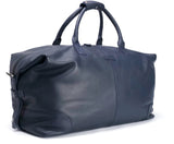 Leather Holdall/Weekend Bag Navy Blue