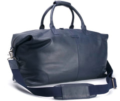 Leather Holdall/Weekend Bag Navy Blue