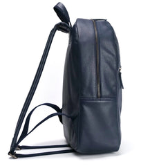 Leather Backpack Navy Blue