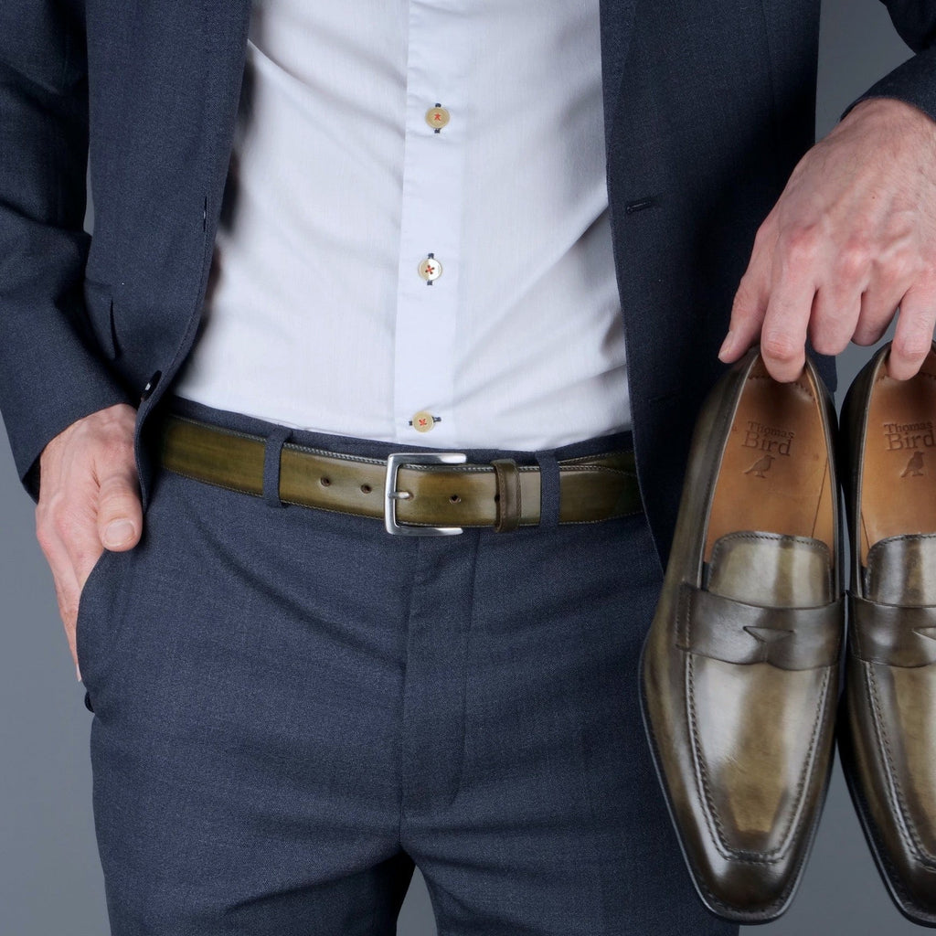 Leather Belt Olive Green | Thomas Bird | tblon.com Leather Belt Olive Green | Thomas Bird | tblon.com
