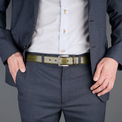 Leather Belt Olive Green