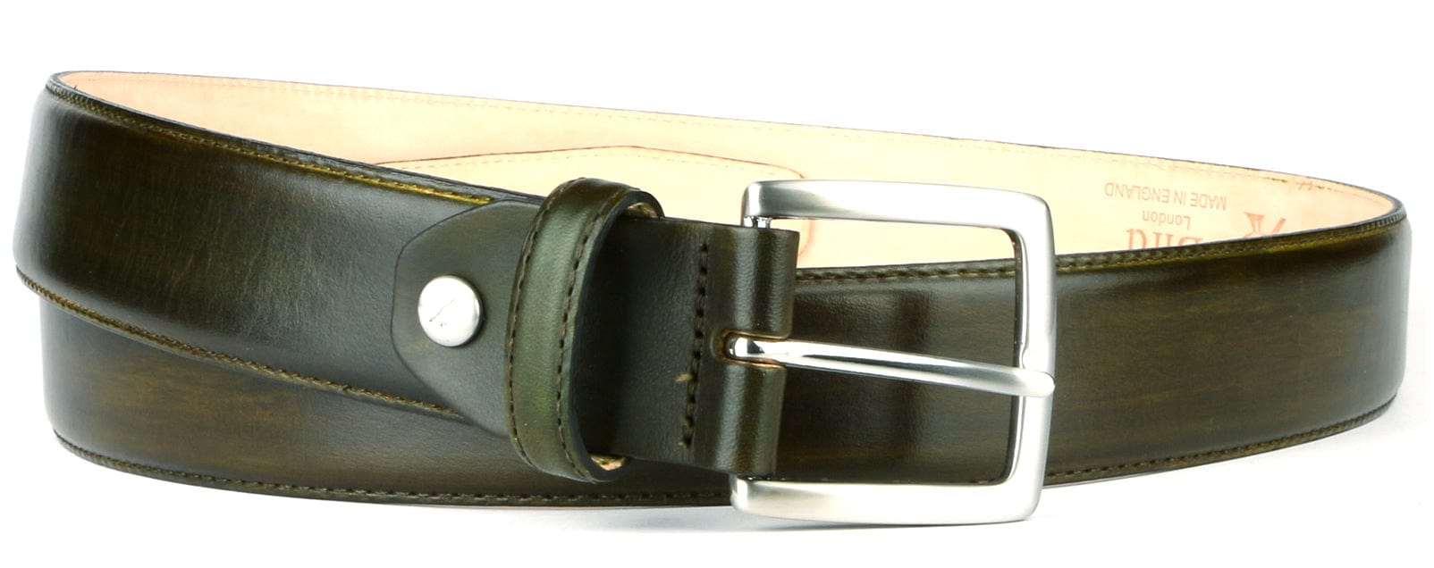 Leather Belt Olive Green 30