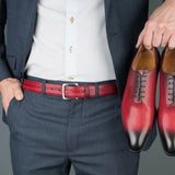 Leather Belt Custom Patina Oxblood
