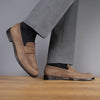 Monaco Penny Loafer Taupe Brown Suede