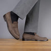 Monaco Penny Loafer Taupe Brown Suede