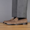 Monaco Penny Loafer Taupe Brown Suede