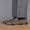 Monaco Penny Loafer Taupe Brown Suede