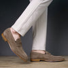 Hampton Penny Loafer Taupe Brown Suede