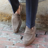 Hampton Penny Loafer Taupe Brown Suede