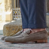 Hampton Penny Loafer Taupe Brown Suede
