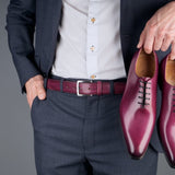 Leather Belt Plum