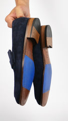 Hampton Penny Loafer Navy Blue Suede