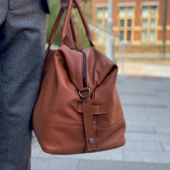 Leather Weekend Bag Tan