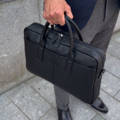 Leather Briefcase Bag Black