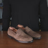 Monaco Penny Loafer Taupe Brown Suede