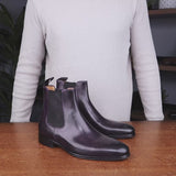 Stirling Brogue Chelsea Boot Aubergine