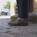 Hampton Penny Loafer Taupe Brown Suede